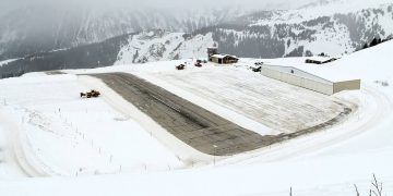 Courchevel International Airport In Winter