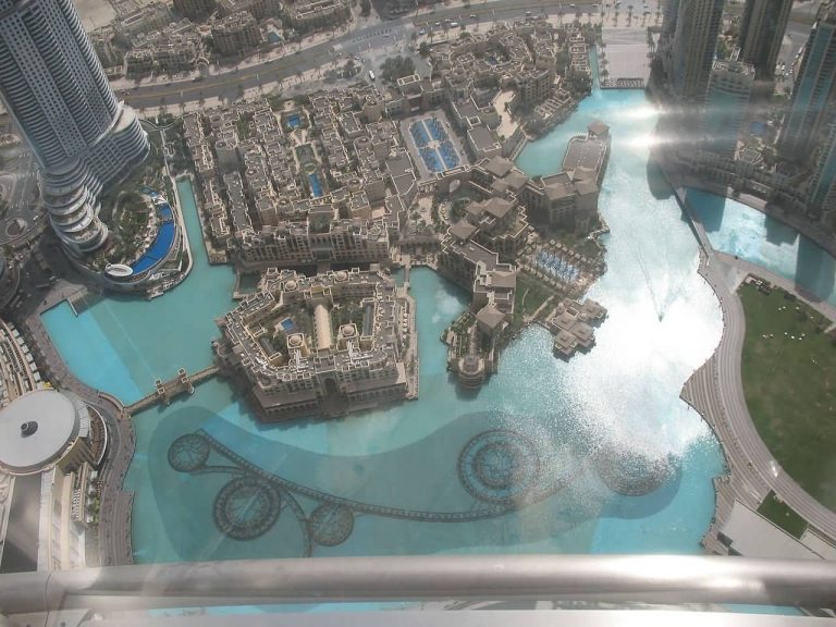 Dubai Fountain From At The Top Of Burj Khalifa