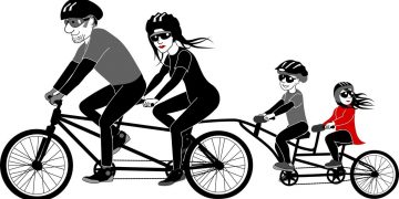 Family On Bicycle