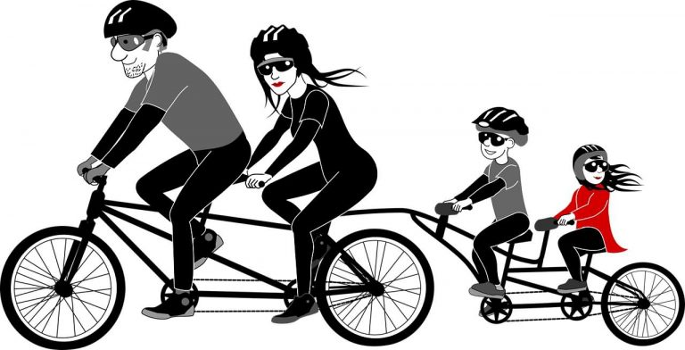 Family On Bicycle