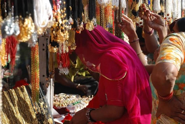 Women Shopping At Pushkar Fair