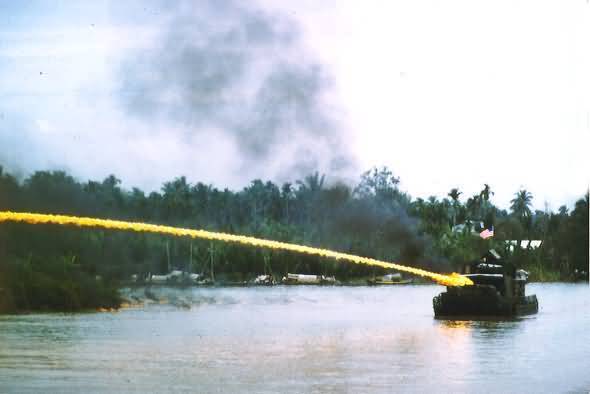 Riverboat Using Napalm Bomb