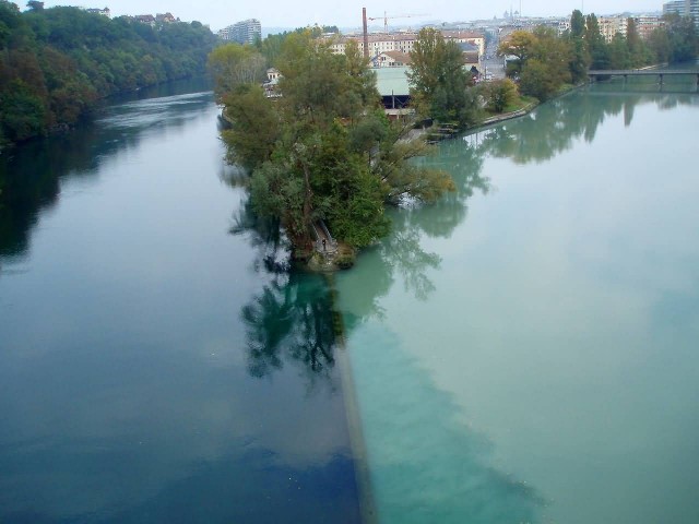 Rhone River And Arve River