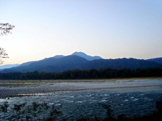 A View Of Mountains From The Park
